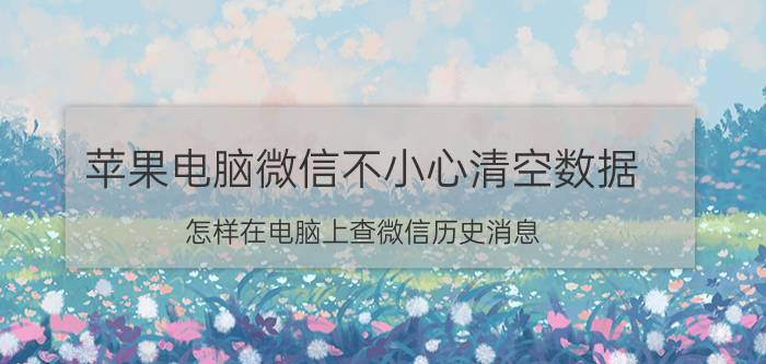 苹果电脑微信不小心清空数据 怎样在电脑上查微信历史消息？